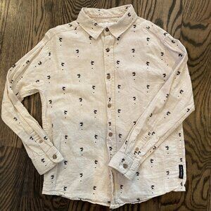 Zara Linen Palm Trees Button Down Shirt
